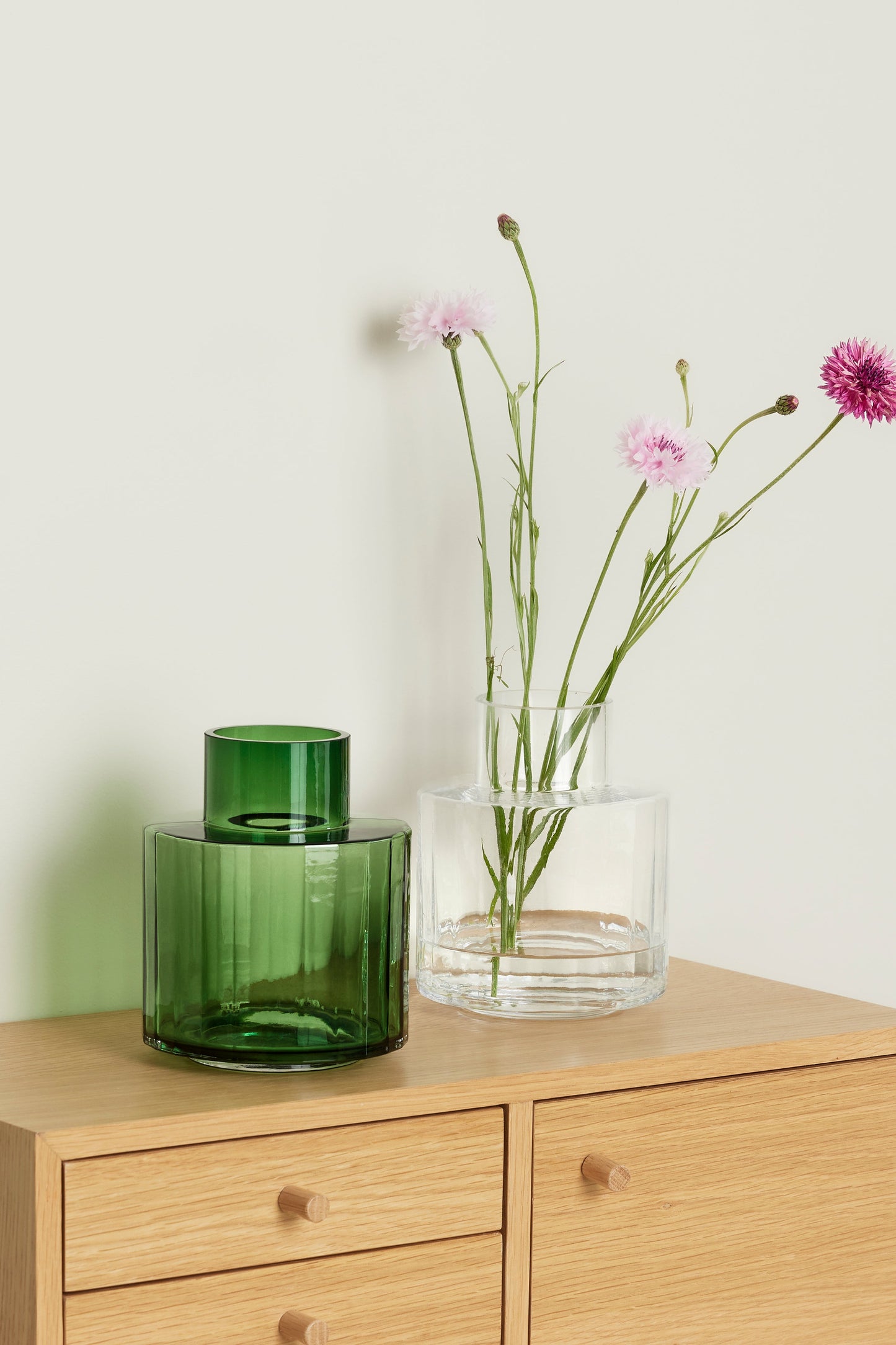 Aster Vases Green/White (set of 2)