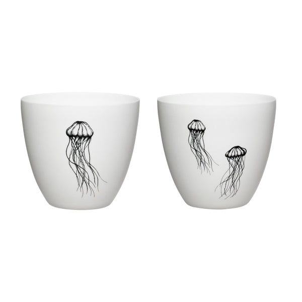 Elegant Tealight Holder White/Black (set of 2)